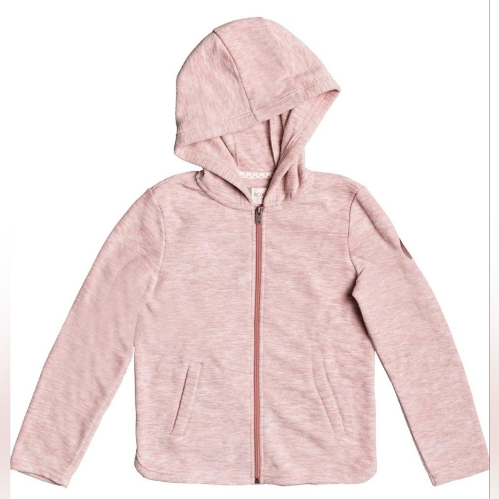 🆕️🏷 Roxy Girls, Million Dream Zip UP polar fleece Hoodie - Ash Rose - 12